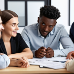 **

Team members collaborating, building trust through open communication and mutual respect, creating a productive and transparent work environment. Focus on the visual aspect of a diverse team actively listening and sharing ideas.

**